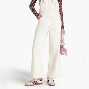 Ganni Denim Overalls Heavy Egret White